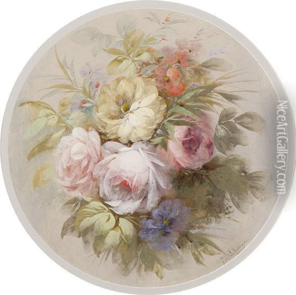 Bouquet Oil Painting - Geraldine Jacoba Van De Sande Bakhuyzen