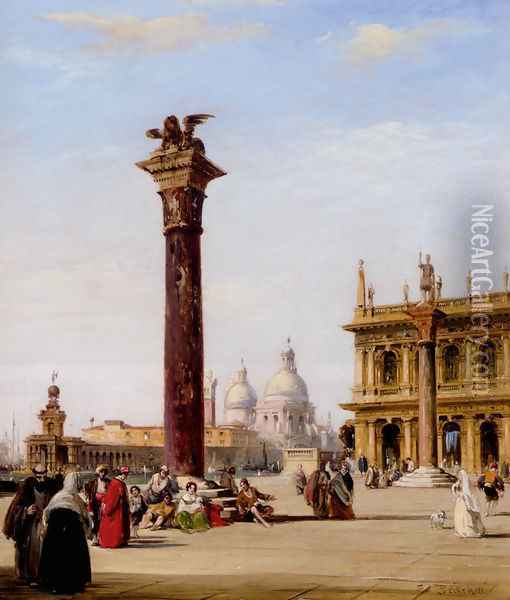 The Piazetta, St. Mark's, Venice Oil Painting - Edward Pritchett