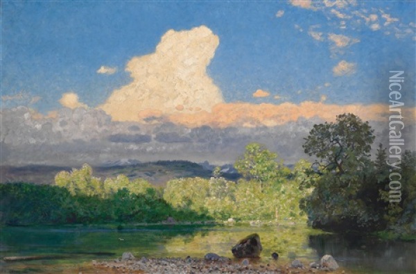 Sommerliche Landschaft Oil Painting - Eduard Gehbe