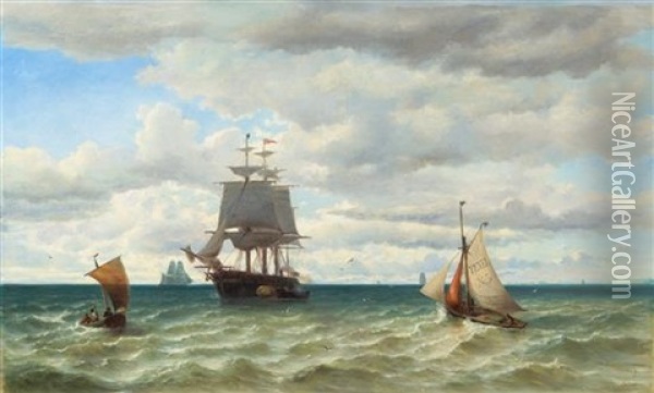 Amsterdam Harbor Oil Painting - Jacob Eduard Heemskerck van Beest