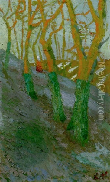 Trees Oil Painting - Kazimir Malevich