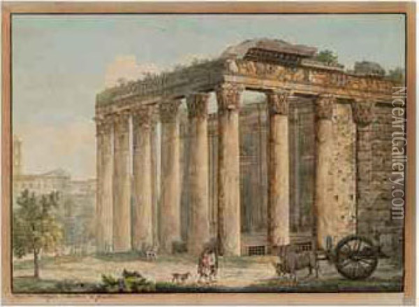 The Temple Of Antonin And Faustine Oil Painting - Franz Keiserman