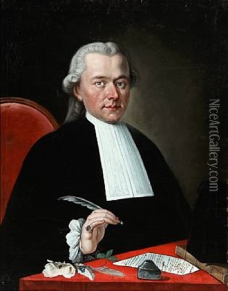 Portrait Of Dr. Borcat Francois Oil Painting - Joseph Rabiato