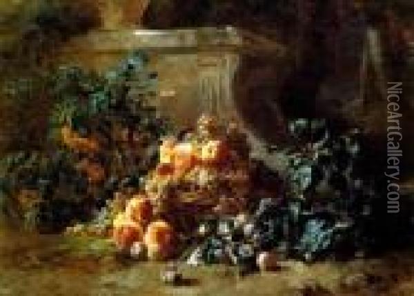 Basket Of Peaches Oil Painting - Gustave-Emile Couder
