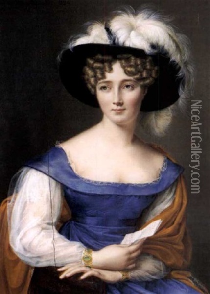 Portrait Einer Dame Oil Painting - Pauline Augustin