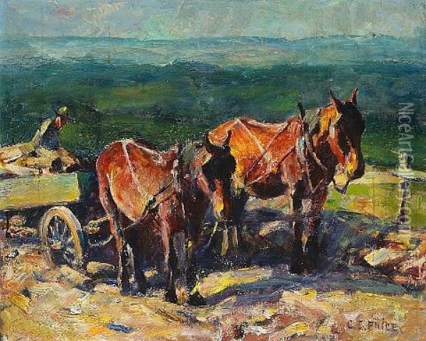 Hauling Rock Oil Painting - Clayton S. Price