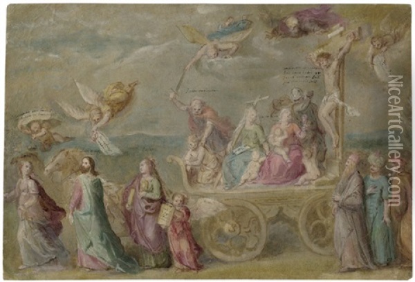 Der Triumph Der Katholischen Kirche Oil Painting - Otto Octavius van Veen