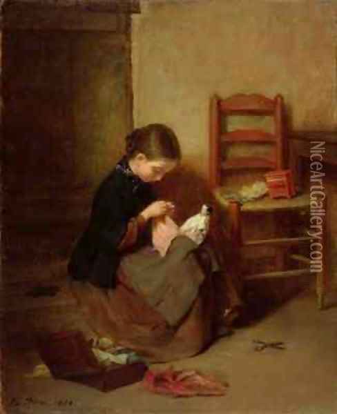 The Little Dressmaker Oil Painting - Edouard Frere