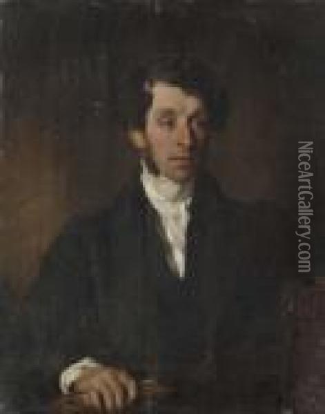 Portrait Of A Man Said To Be John Hill Hawkstone Oil Painting - Harry Williams