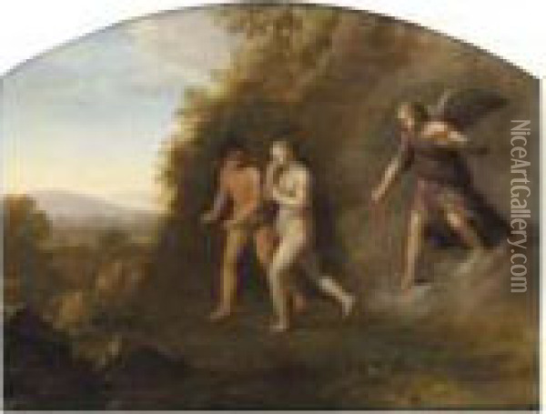 The Expulsion From The Garden Of Eden Oil Painting - Jan van Haensbergen