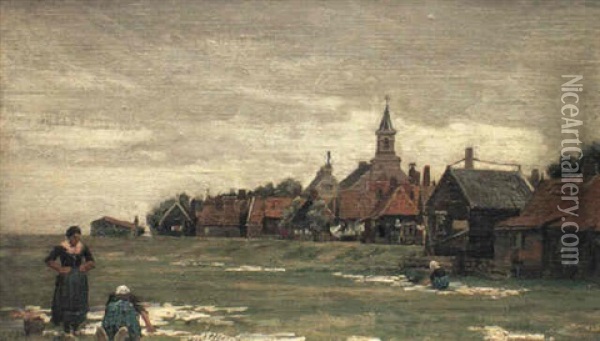 Washerwomen, Holland Oil Painting - Sir George Clausen