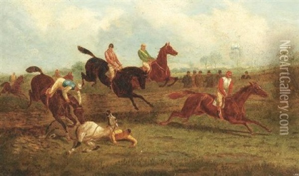 Das Pferde-hindernisrennen Oil Painting - John Sturgess