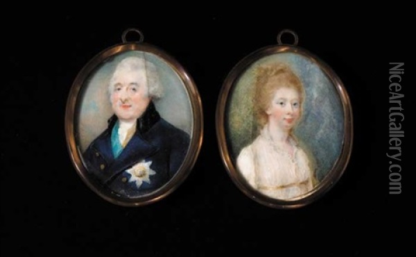 William Robert Fitzgerald, Second Duke Of Leinster Kp (+ Emilia Olivia, Second Duchess Of Leinster; Pair) Oil Painting - Horace Hone