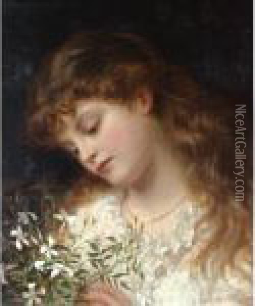 Jasmine Oil Painting - Sophie Gengembre Anderson