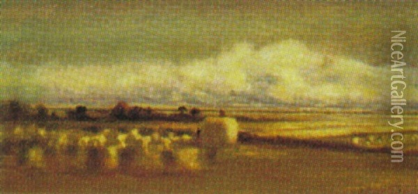 Western Farm, B.c. Oil Painting - John A. Hammond