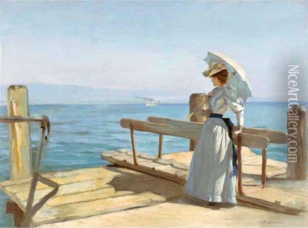 Jeune Femme Au Bord Du Lac Oil Painting - Frederic Dufaux