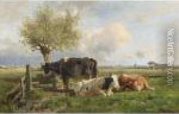 Resting Cows Oil Painting - Anton Mauve
