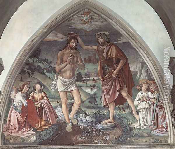 Baptism of Christ c.1473 Oil Painting - Domenico Ghirlandaio