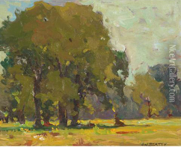 Summer Landscape Oil Painting - John William Beatty