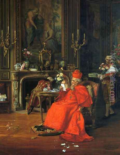 The Cardinal's Birthday Oil Painting - Francois Brunery