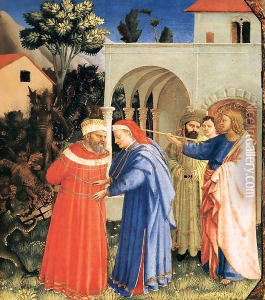 The Apostle St James the Great Freeing the Magician Hermogenes Oil Painting - Angelico Fra