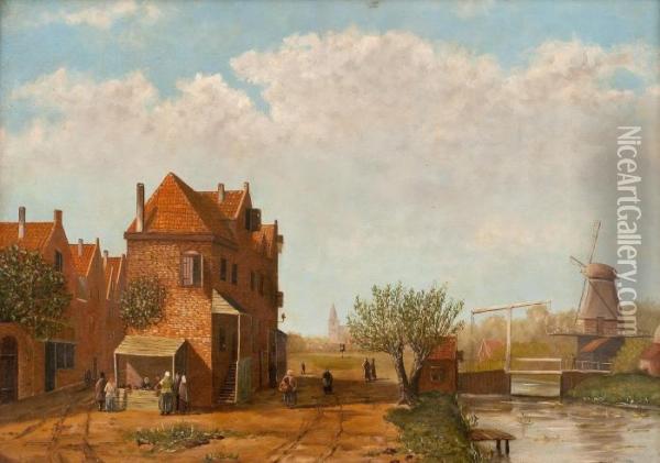 Avillage Merchant Oil Painting - Jan Jacob Coenraad Spohler