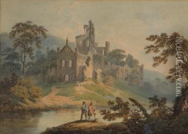 Kirkstall Abbey Oil Painting - Nicholson, F.