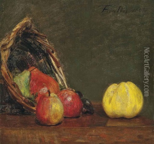 Nature Morte A La Pomme De Calville Oil Painting - Henri Fantin-Latour