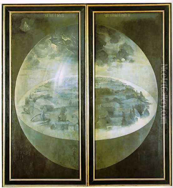 Garden of Earthly Delights, outer wings of the triptych Oil Painting - Hieronymous Bosch