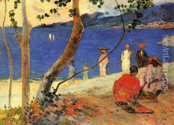Seashore Martinique Oil Painting - Paul Gauguin