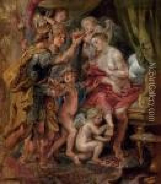 Alexander And Roxana Oil Painting - Peter Paul Rubens