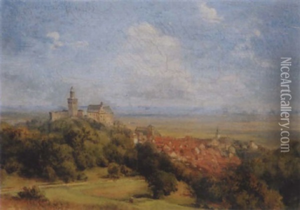 Blick Vom Malerwinkel Auf Kronberg Oil Painting - Alfred K.J.O. von Schoenberger