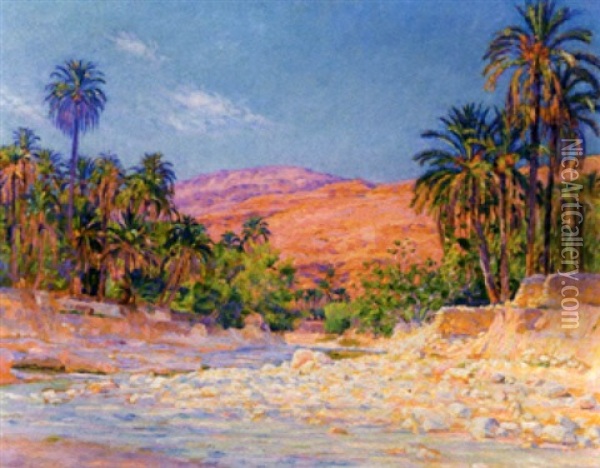 Oued Aux Environs De Bou-saada Oil Painting - Henri Villain