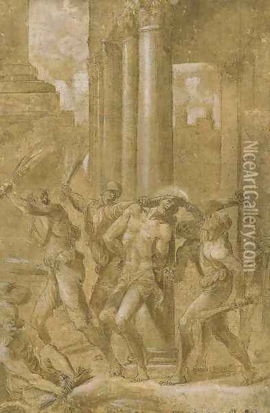 The Flagellation of Christ Oil Painting - Lucio Massari