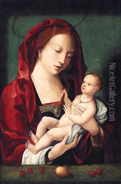 The Virgin and Child Oil Painting - School Of Antwerp