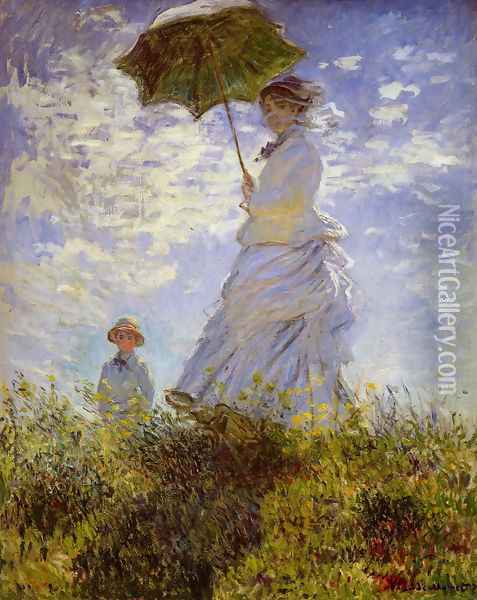 The Woman With The Parasol Oil Painting - Claude Oscar Monet