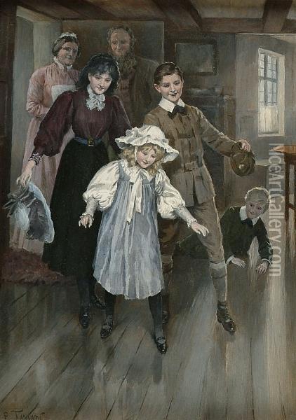 'grandmother's Footsteps' Oil Painting - Percy Tarrant