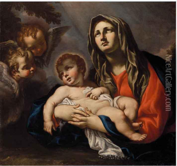 Madonna Con Il Bambino Oil Painting - Francesco Cozza