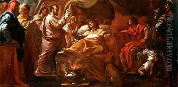 Study for St. Matthew Resuscitating the Son of the King of Ethiopia Oil Painting - Francesco Trevisani