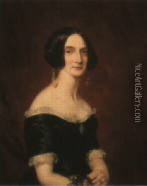Portrait Of Mrs. Edward Green Oil Painting - John Simpson