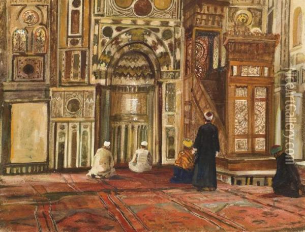 La Mosquee De Al Burdayni, Le Caire Oil Painting - Georg Macco