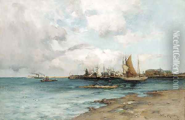A West coast fishing village Oil Painting - Joseph Milner