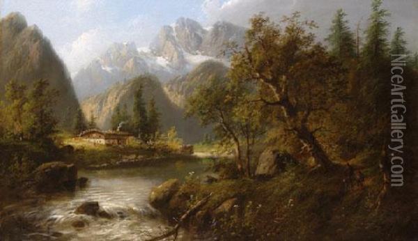 Gabiershbach Auf Der Schweiz Oil Painting - Eduard Boehm