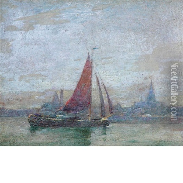 Sailboat On The Sea Oil Painting - Emil Carlsen