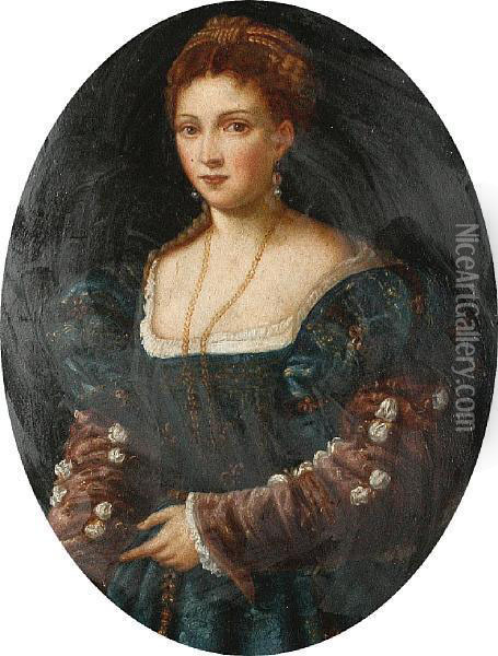 La Bella Oil Painting - Tiziano Vecellio (Titian)