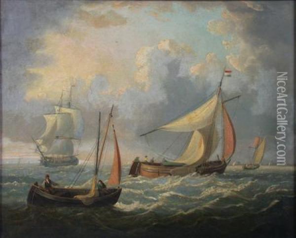 Dutch Shipping In The Scheldt Oil Painting - William Clarkson Stanfield