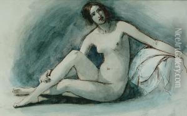 Reclining Female Nude Oil Painting - William Edward Frost