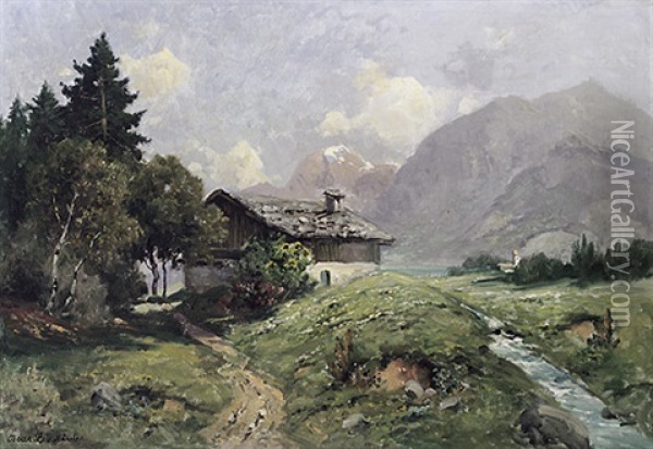 Bei Berchtesgaden Oil Painting - Oskar Leu