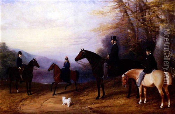 The Riding Party Oil Painting - Henry Barraud
