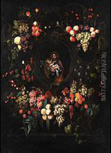 Grossformatiges Fruchtestilleben Oil Painting - Frans Van Everbroeck